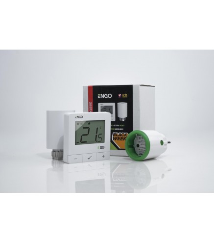 ENGO Controls Inteligentny zestaw ogrzewania Biały (E25-BATW-4 + ETRV-M30 + EPlug WiFi)