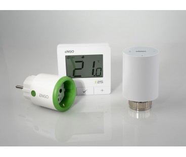 ENGO Controls Inteligentny zestaw ogrzewania Biały (E25-BATW-4 + ETRV-M30 + EPlug WiFi)