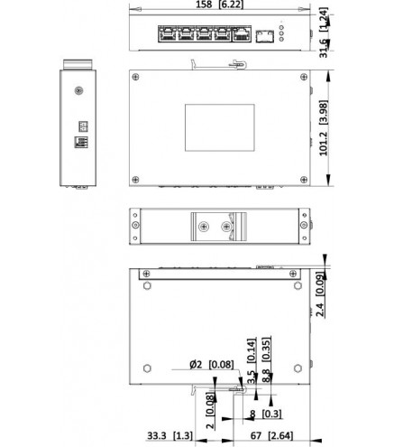 Hikvision DS-3T0306HP/No Power unit