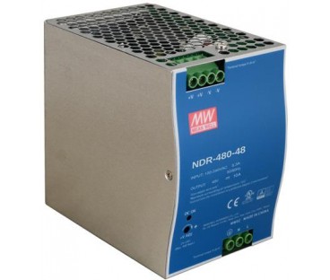 ZASILACZ IMPULSOWY NA SZYNĘ DIN MEAN WELL NDR-480-48 48V/480W/10A