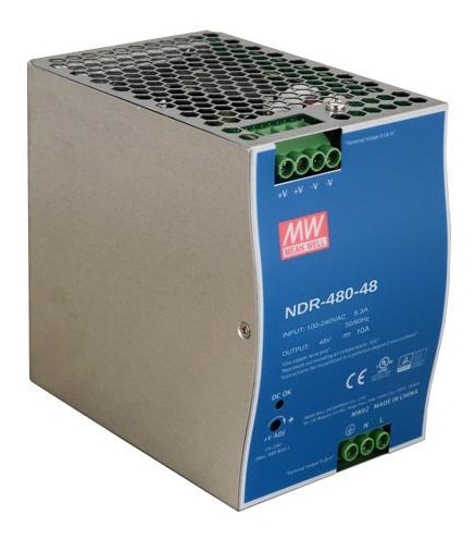 ZASILACZ IMPULSOWY NA SZYNĘ DIN MEAN WELL NDR-480-48 48V/480W/10A