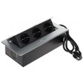 Listwa zasilająca meblowa 3 gniazda FPS-3S/CABLE