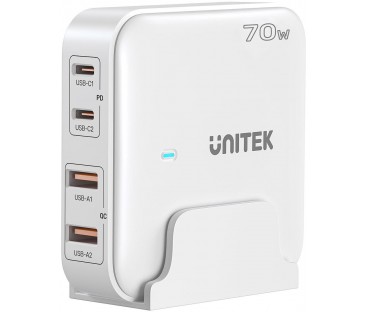Unitek P1228AWH01-EU Ładowarka biurkowa GaN 70W 2xUSB-A 2xUSB-C