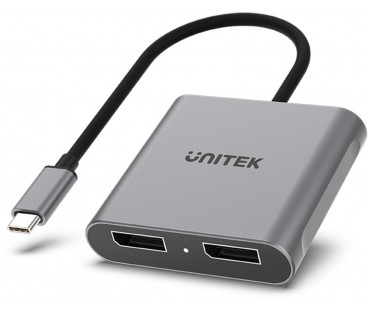 Unitek V1404A Adapter USB-C na 2x port DP 1.4 8K 60Hz