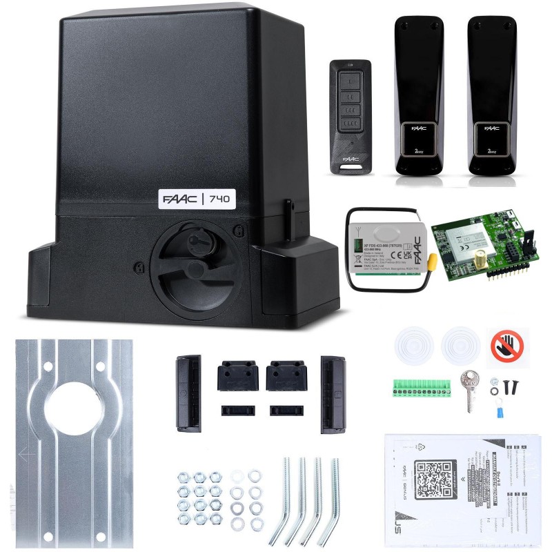 Zestaw Delta 2 SMART GSM - FAAC 740 (Wi-Fi+LTE+BLE) do 500kg bram przesuwnych