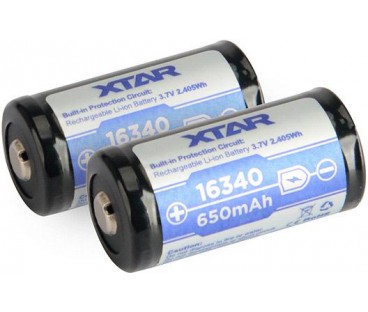 Akumulatorek 16340 / R-CR123 3,7V Xtar 650mAh (1 szt.) z zabezpieczeniem