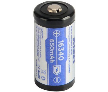 Akumulatorek 16340 / R-CR123 3,7V Xtar 650mAh (1 szt.) z zabezpieczeniem