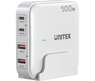 Unitek P1229AWH01-EU Ładowarka biurkowa GaN 100W 2xUSB-A 2xUSB-C