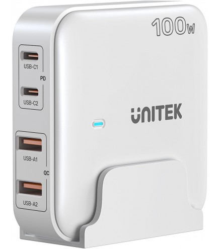 Unitek P1229AWH01-EU Ładowarka biurkowa GaN 100W 2xUSB-A 2xUSB-C