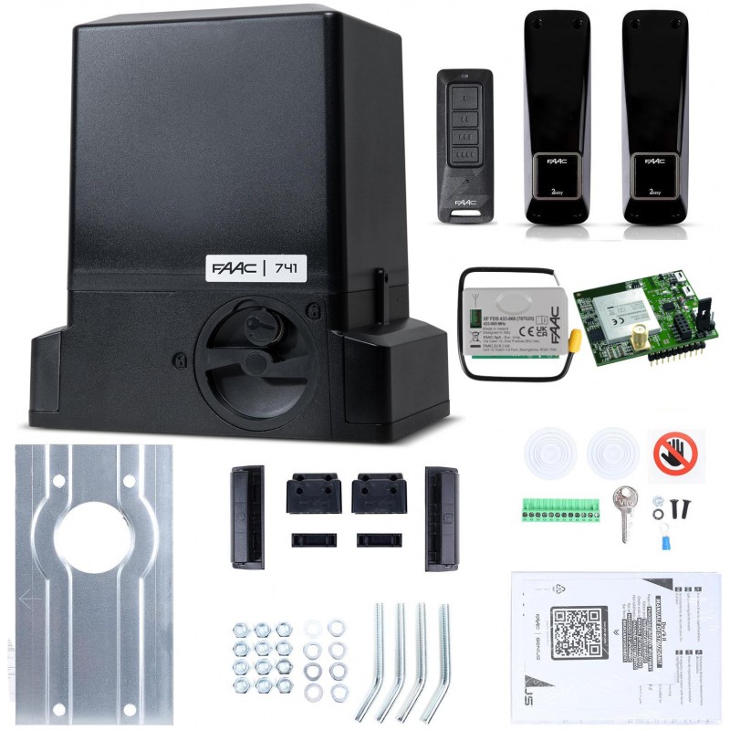 Zestaw Delta 3 SMART GSM - FAAC 741 (Wi-Fi+LTE+BLE) do 900kg bram przesuwnych Zestaw Delta 3 SMART GSM - FAAC 741 (Wi-Fi+LTE+BLE) do 900kg bram przesuwnych