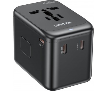 Unitek P1122ABK01 Ładowarka podróżna EU/US/UK/AUS PD 65 W