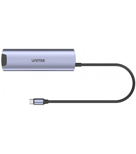 H1112F Unitek Aktywny Hub USB-C 5Gbps, HDMI RJ-45 PD 100W