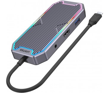 Unitek Hub USB-C HDMI RJ45 3,5mm audio 100W 10Gbps D1029A