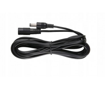 Przedłużacz DC 5.0m dwużyłowy 2x0.5mm2 w oplocie wtyk/gniazdo 2.1x5.5 mm