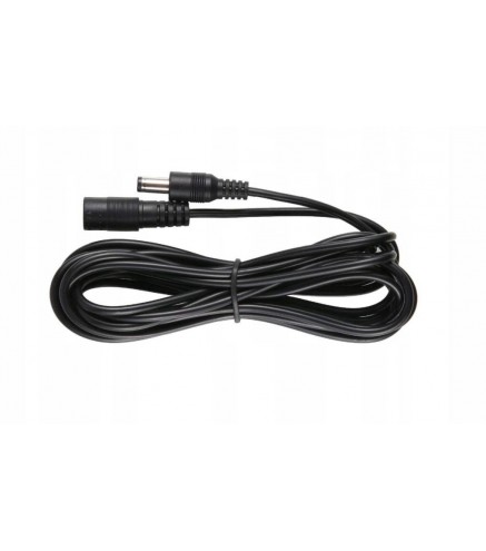 Przedłużacz DC 5.0m dwużyłowy 2x0.5mm2 w oplocie wtyk/gniazdo 2.1x5.5 mm