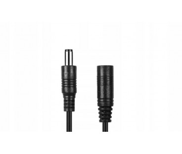 Przedłużacz DC 5.0m dwużyłowy 2x0.5mm2 w oplocie wtyk/gniazdo 2.1x5.5 mm