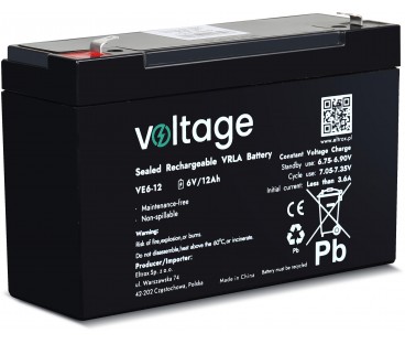 Akumulator AGM Voltage 6V 12Ah VE6-12 (Żywotność 6-9 lat)