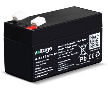 Akumulator AGM Voltage 12V 1,2Ah VE12-1.2 (Żywotność 6-9 lat)