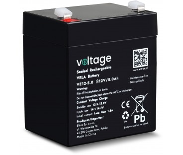 Akumulator AGM Voltage 12V 5Ah VE12-5.0 (Żywotność 6-9 lat)