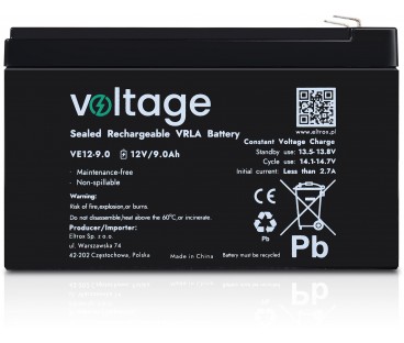 Akumulator AGM Voltage 12V 9Ah VE12-9.0 (Żywotność 6-9 lat)