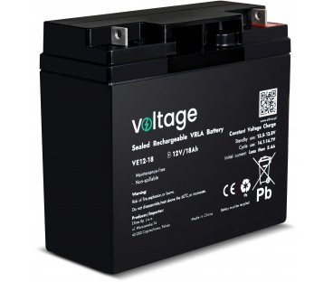 Akumulator AGM Voltage 12V 18Ah VE12-18 (Żywotność 6-9 lat)