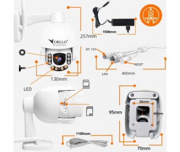 Kamera Zewnętrzna Obrotowa GSM na Kartę SIM Orllo Z7 PRO + Panel fotowoltaiczny SM6030 Pro