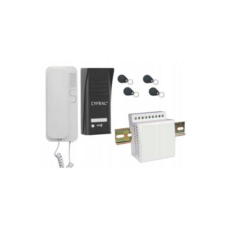 DOMOFON CYFRAL COSMO 1-LOKATORSKI CZARNY/UNIFON BIAŁY