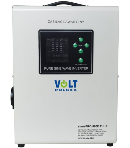 Przetwornica VOLT POLSKA SINUSPRO 900E PLUS 12V 600/900W LiFePO4, MENU