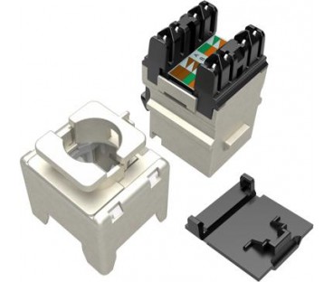 Moduł Keystone szybkozaciskowy narzędziowy SOLARIX Cat.6 STP RJ45 srebrny