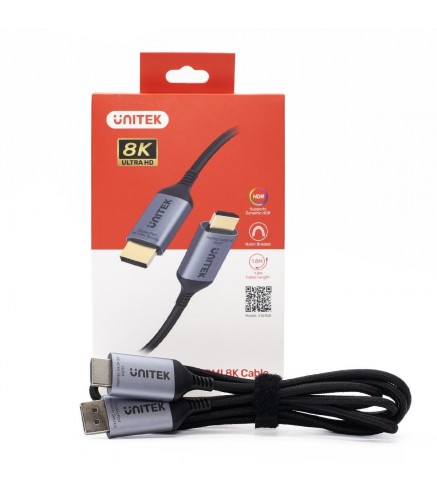 Kabel DisplayPort Unitek 1.4 do HDMI 2.1, 8K, 1,8m