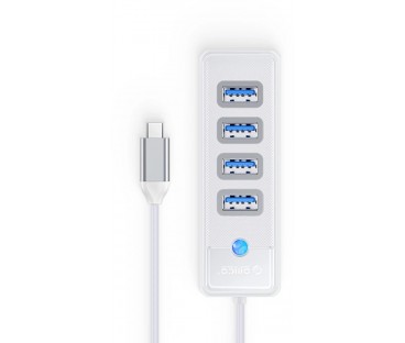 Hub USB Orico USB-C 4x USB-A 3.1 biały