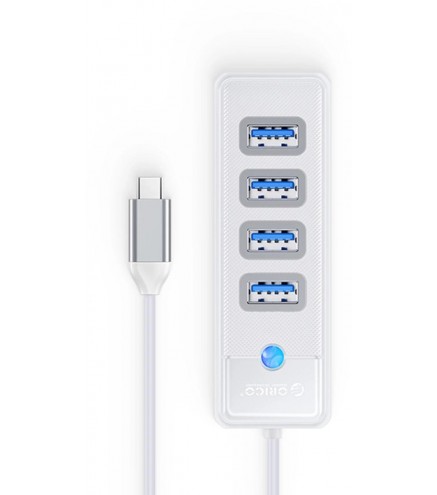 Hub USB Orico USB-C 4x USB-A 3.1 biały