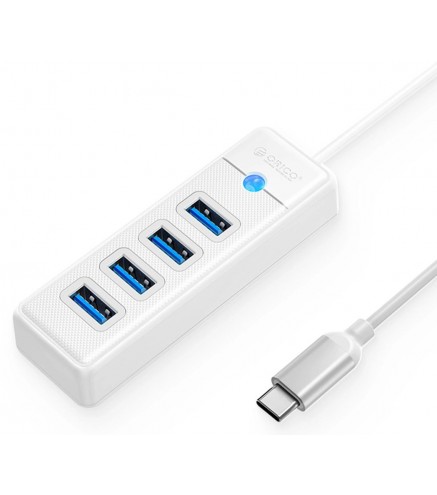 Hub USB Orico USB-C 4x USB-A 3.1 biały