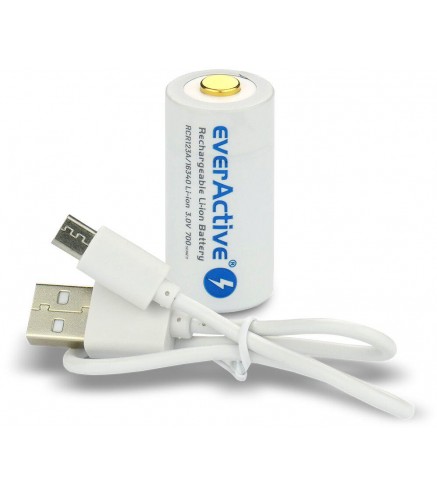Akumulatorek 16340 / R-CR123 3V everActive 700mAh (1 szt.) z zabezpieczeniem