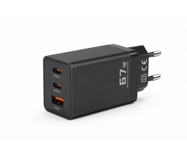 Ładowarka sieciowa Voltage GaN Charger 67W PD 3.0 QC 3.0 USB-A 2x USB-C czarna