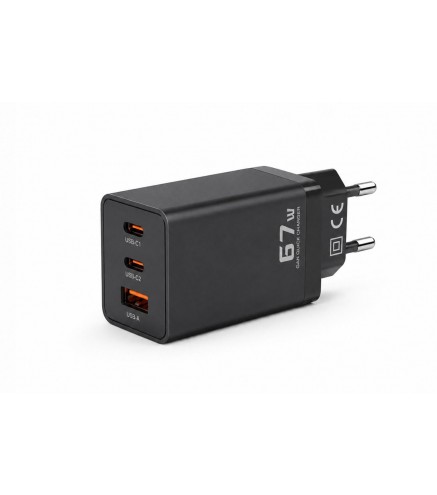 Ładowarka sieciowa Voltage GaN Charger 67W PD 3.0 QC 3.0 USB-A 2x USB-C czarna