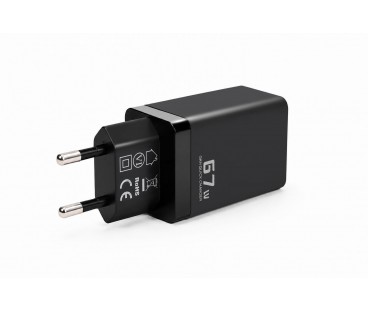 Ładowarka sieciowa Voltage GaN Charger 67W PD 3.0 QC 3.0 USB-A 2x USB-C czarna