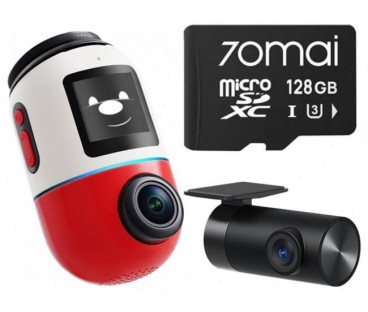 Wideorejestrator 70mai X800-2 Dash Cam 4K Omni Set RED + karta pamięci 70mai 128GB