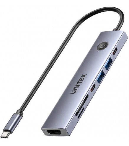 Unitek Hub USB-C 7w1 4K@60Hz, PD 100W