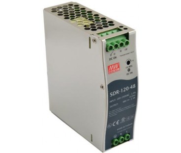 ZASILACZ IMPULSOWY NA SZYNĘ DIN MEAN WELL SDR-120-48