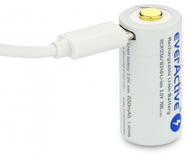 Akumulatorek 16340 / R-CR123 3V everActive 700mAh (1 szt.) z zabezpieczeniem