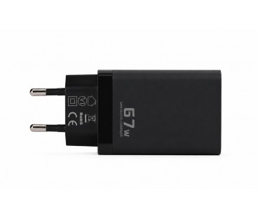 Ładowarka sieciowa Voltage GaN Charger 67W PD 3.0 QC 3.0 USB-A 2x USB-C czarna