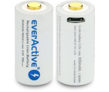 Akumulatorek 16340 / R-CR123 3V everActive 700mAh (1 szt.) z zabezpieczeniem