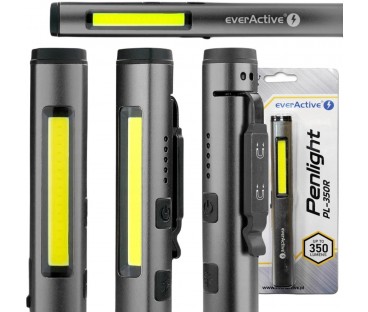 Latarka warsztatowa inspekcyjna COB LED UV Laser everActive PL-350R 350 lumenów IP54 z magnesem