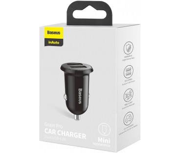 ŁADOWARKA SAMOCHODOWA Baseus Grain Pro CCALLP-01 24W 4.8A 2x USB-A