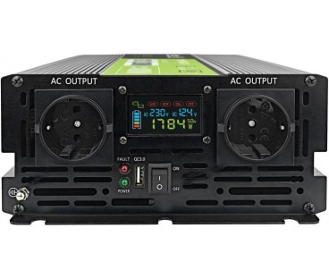 PRZETWORNICA NAPIĘCIA Green Cell PowerInverter LCD 12V / 230V 2000W/4000W CZYSTA SINUSOIDA