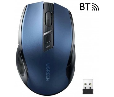 Mysz optyczna Ugreen MU006 bezprzewodowa USB 2.4GHz / Bluetooth 5.0 4000 DPI - niebieska