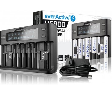Ładowarka do akumulatorków cylindrycznych Li-ion oraz Ni-MH everActive UC-800
