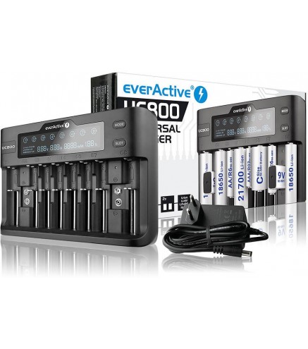 Ładowarka do akumulatorków cylindrycznych Li-ion oraz Ni-MH everActive UC-800