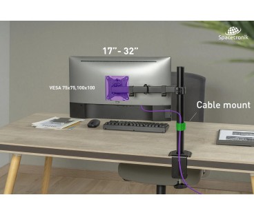 Uchwyt biurkowy przegubowy na 1 monitor Spacetronik SPA-112